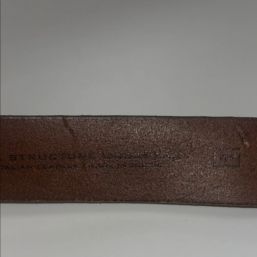 Original Structure BLUE Workwear Classic Dark Brown Leather Belt SZ 34